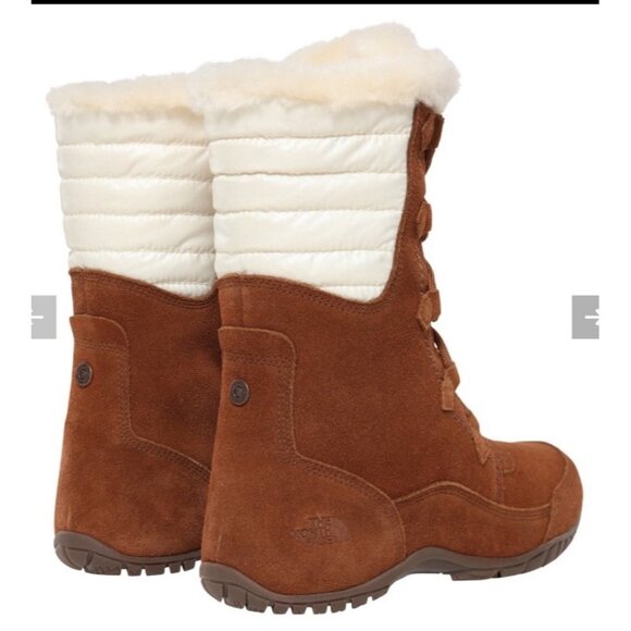 The North Face Nuptse Puma II Size 8 /EU 39 Dachshund Brown/ Cream NWOB Boots - Picture 2 of 16